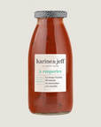 Verse tomaten-komkommersoep met munt