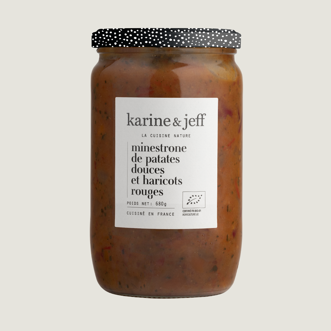 Minestrone van zoete aardappel en rode bonen