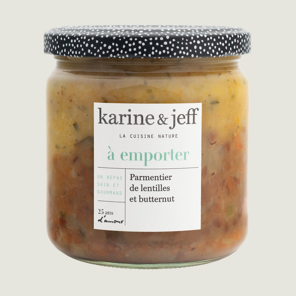 Parmentier de lentilles et butternut, recette bio Karine & Jeff