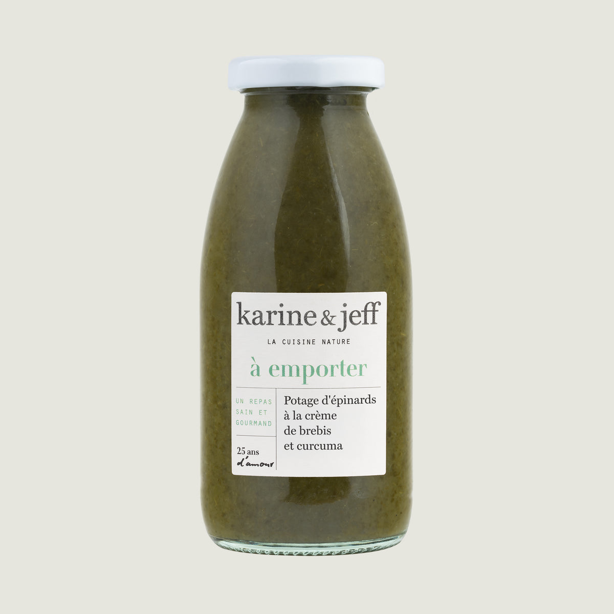 Le potage d'épinards à la crème de brebis et curcuma 1/4L