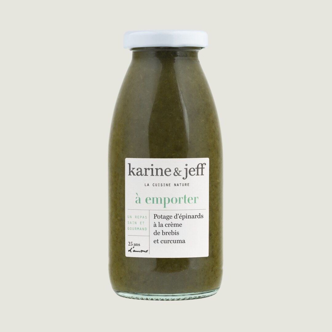 Spinatsuppe mit Schafsmilchsahne und Kurkuma 0,25 L
