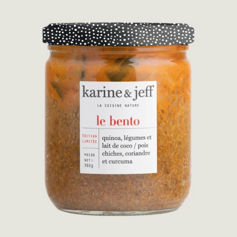 Quinoa, Gemüse und Kokosmilch / Kichererbsen, Koriander und Kurkuma