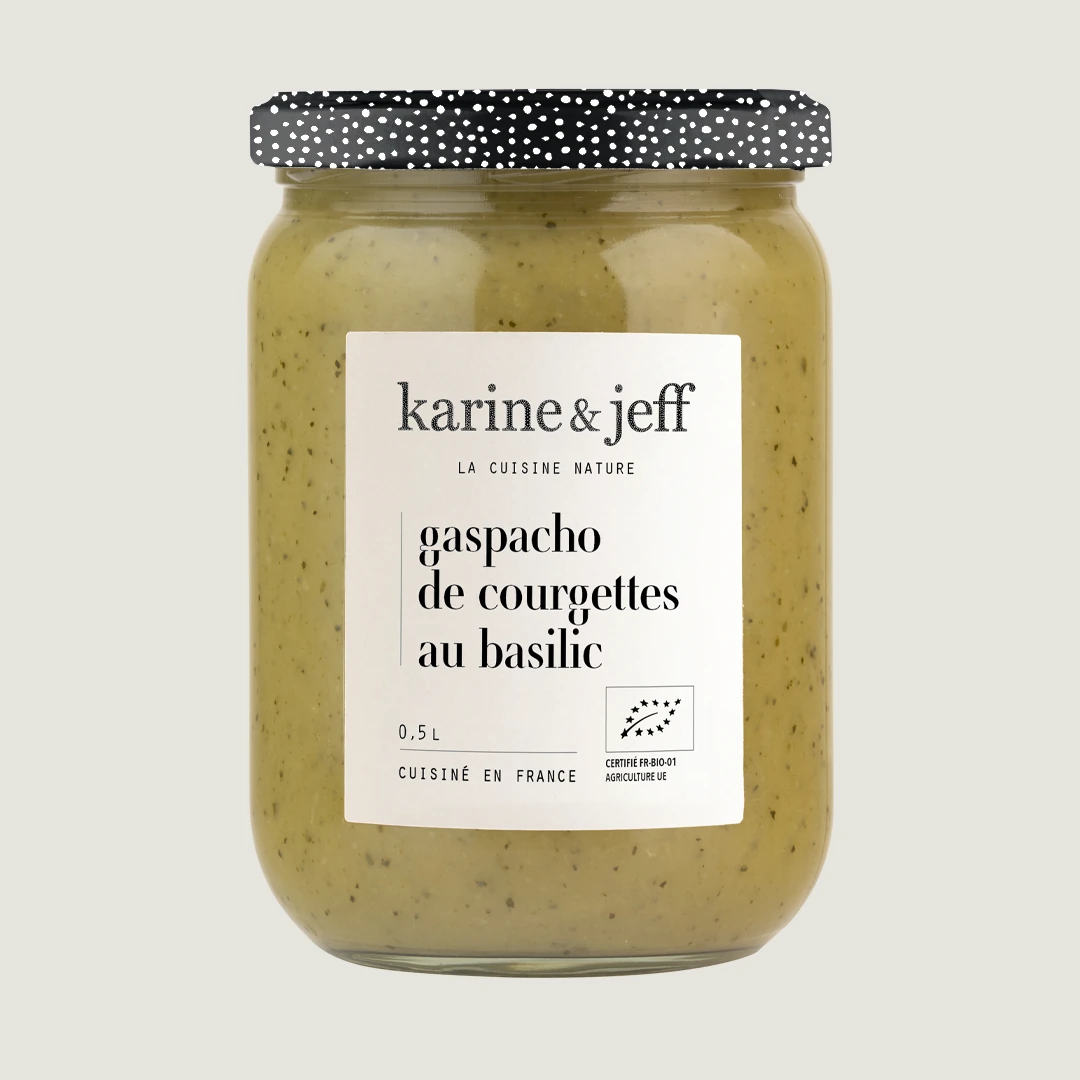 Gazpacho van courgette en basilicum