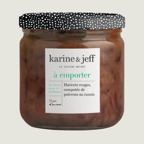 Rode kidneybonen - compote van paprika met komijn
