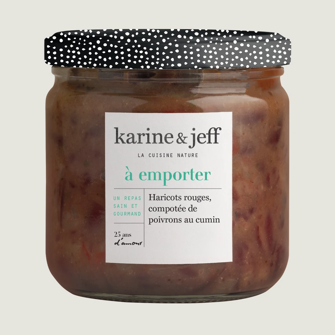 Rode kidneybonen - compote van paprika met komijn