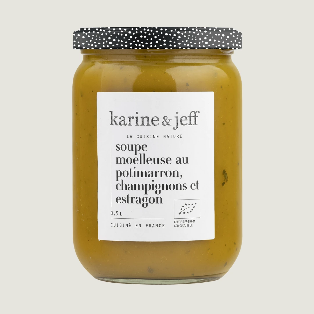 Fluweelzachte soep van rode kuri-pompoen, champignons en dragon (2)